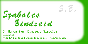 szabolcs bindseid business card